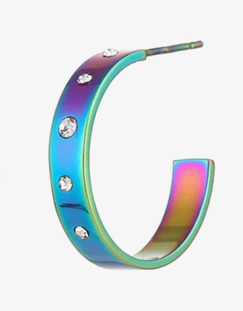 Load image into Gallery viewer, Multicolored C-Hoop Earrings
