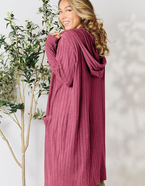 Load image into Gallery viewer, Basic Bae Full Size Ribbed Open Front Long Sleeve Cardigan
