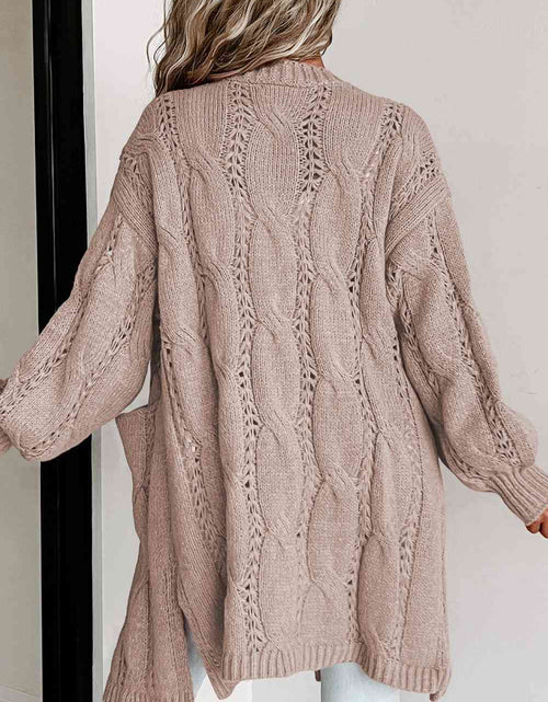 Load image into Gallery viewer, Cable-Knit Dropped Shoulder Cardigan
