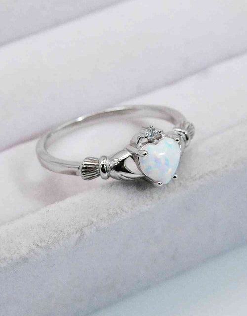 Load image into Gallery viewer, 925 Sterling Silver Heart Opal Ring
