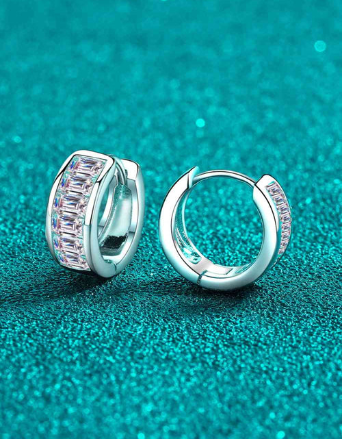 Load image into Gallery viewer, 1.8 Carat Moissanite 925 Sterling Silver Huggie Earrings
