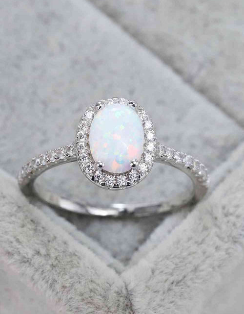 Load image into Gallery viewer, Opal 925 Sterling Silver Halo Ring
