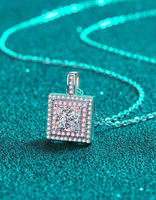 Load image into Gallery viewer, 1 Carat Moissanite Square Pendant Chain Necklace
