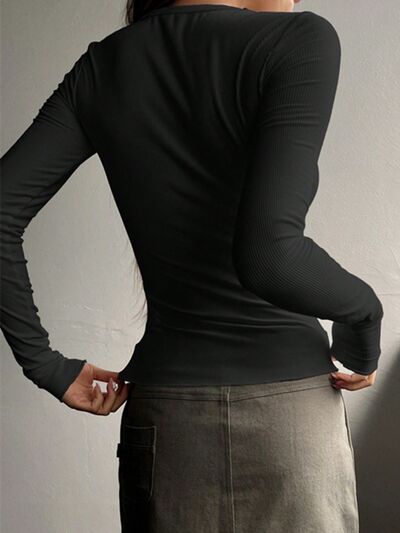 Load image into Gallery viewer, Half Button Long Sleeve T-Shirt
