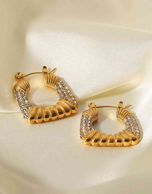 Load image into Gallery viewer, 18K Gold Plated Inlaid Cubic Zirconia Earrings
