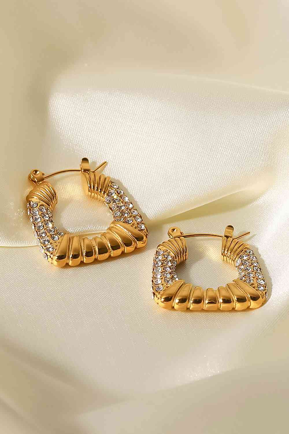 18K Gold Plated Inlaid Cubic Zirconia Earrings