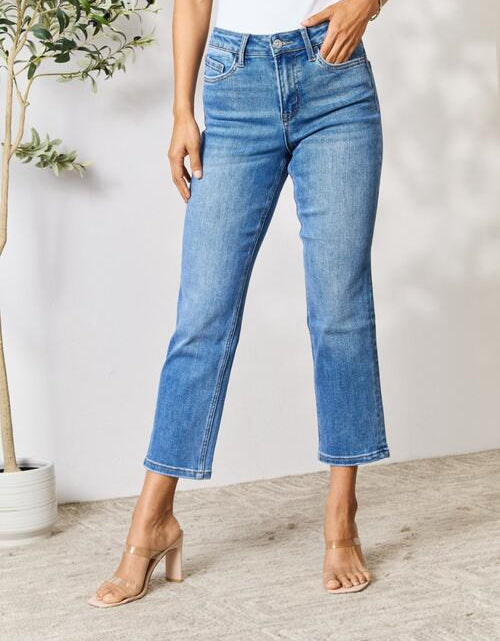 Load image into Gallery viewer, BAYEAS Full Size High Waist Straight Jeans
