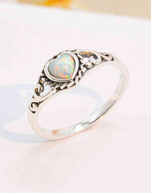 Load image into Gallery viewer, 925 Sterling Silver Heart-Shape Opal Ring
