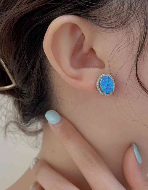 Load image into Gallery viewer, Opal Round Earrings
