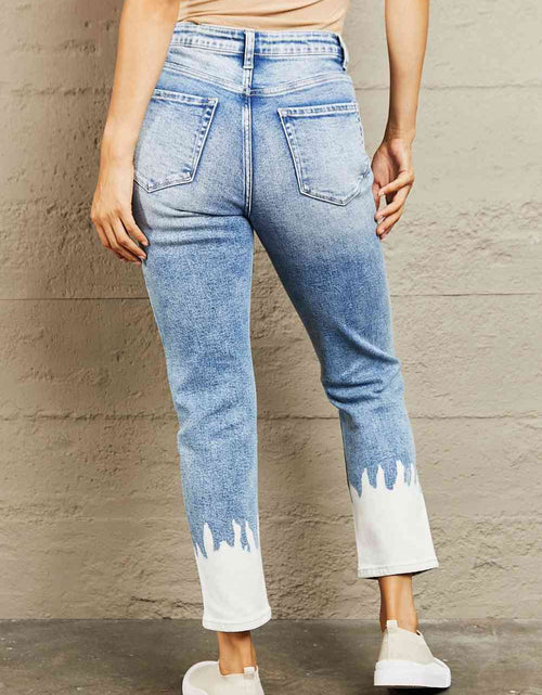 Load image into Gallery viewer, BAYEAS High Waisted Distressed Painted Cropped Skinny Jeans
