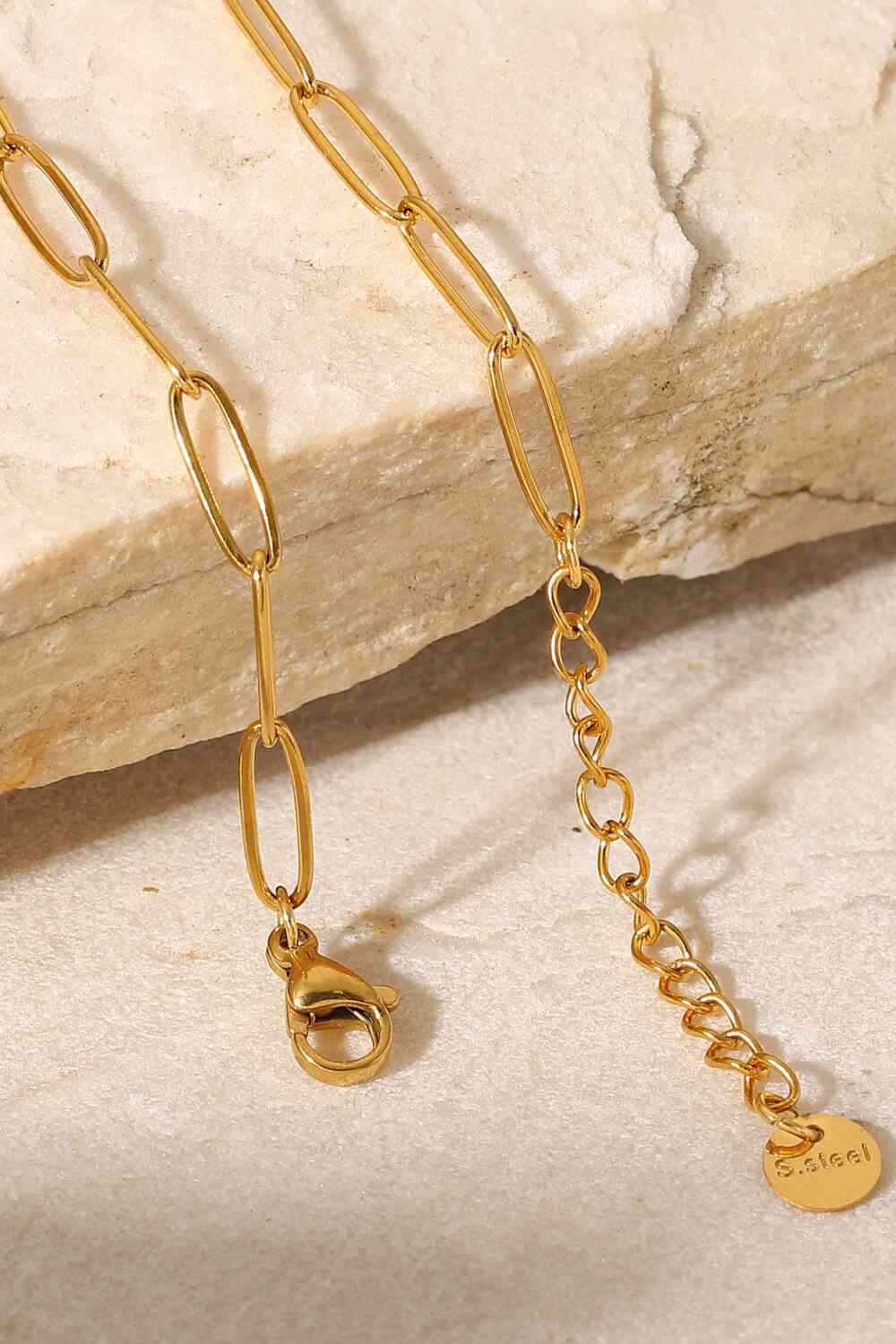 18K Gold Plated Paperclip Chain Bracelet