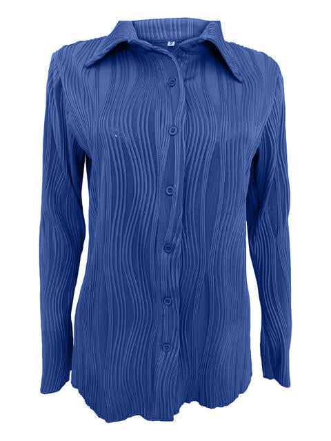 Load image into Gallery viewer, Collared Neck Long Sleeve Shirt
