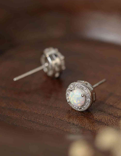 Load image into Gallery viewer, Opal 4-Prong Round Stud Earrings
