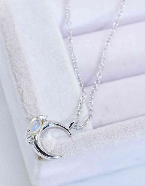 Load image into Gallery viewer, Natural Moonstone Moon Pendant Necklace
