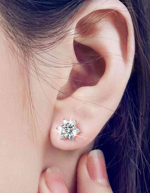 Load image into Gallery viewer, 2 Carat Moissanite Floral Stud Earrings
