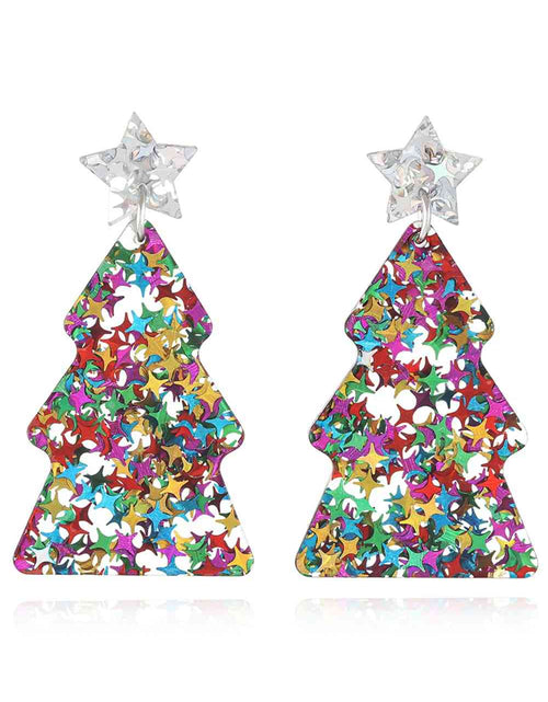 Load image into Gallery viewer, Christmas Tree Acrylic Earrings
