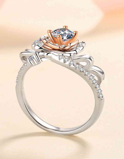 Load image into Gallery viewer, 925 Sterling Silver Rose-Shaped Moissanite Ring
