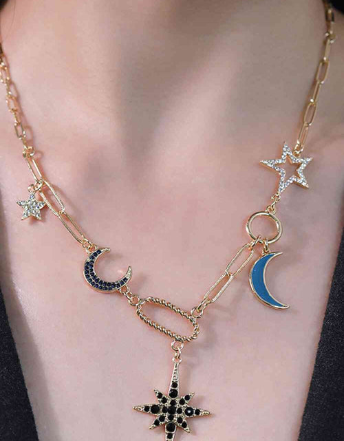 Load image into Gallery viewer, 5-Piece Wholesale Star and Moon Rhinestone Alloy Necklace
