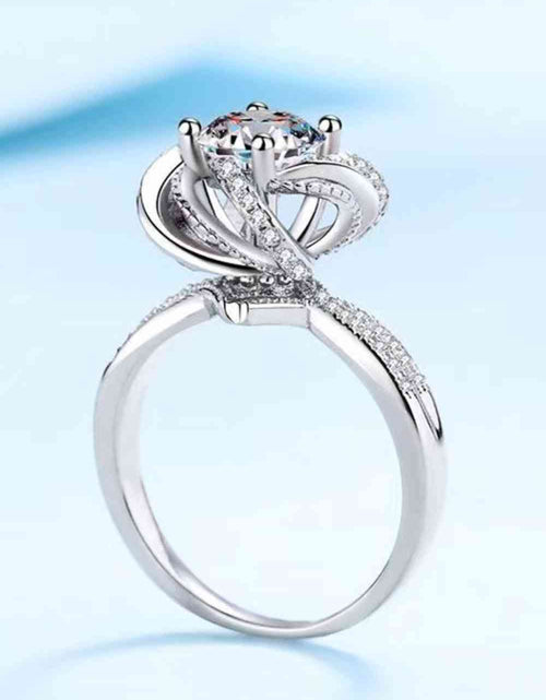 Load image into Gallery viewer, 2 Carat Moissanite Floral Platinum-Plated Ring
