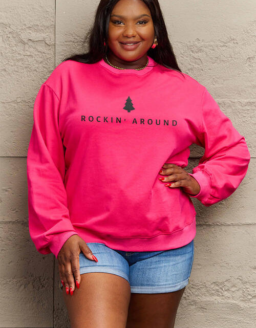 Load image into Gallery viewer, Simply Love Full Size ROCKIN AROUND  Long Sleeve Sweatshirt
