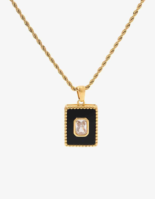 Load image into Gallery viewer, Square Pendant Twisted Chain Necklace
