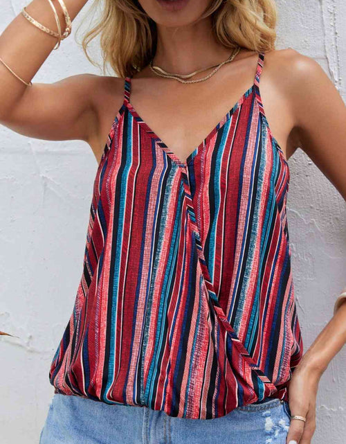 Load image into Gallery viewer, Striped Surplice Neck Cami
