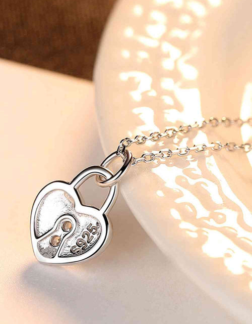 Load image into Gallery viewer, Heart Lock Pendant 925 Sterling Silver Necklace
