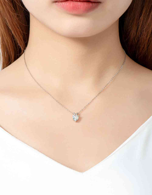 Load image into Gallery viewer, 1 Carat Moissanite Heart-Shaped Pendant Necklace
