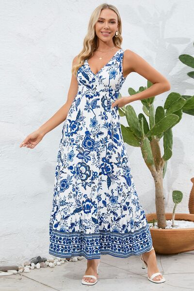 Load image into Gallery viewer, Printed V-Neck Wide Strap Dress
