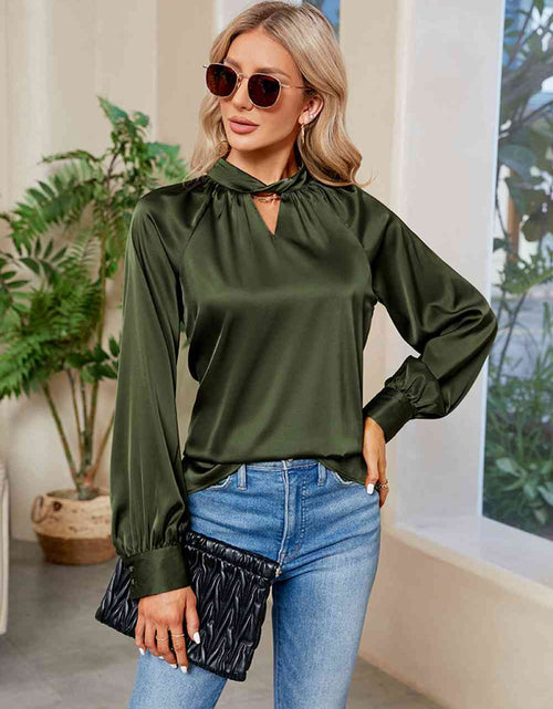 Load image into Gallery viewer, Cutout Mock Neck Long Sleeve Top
