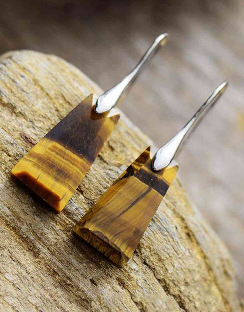 Load image into Gallery viewer, Handmade Geometrical Shape Natural Stone Dangle Earrings
