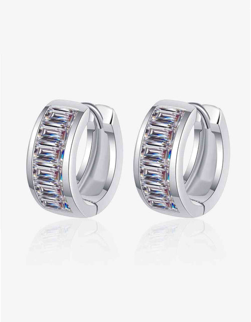 Load image into Gallery viewer, 1.8 Carat Moissanite 925 Sterling Silver Huggie Earrings
