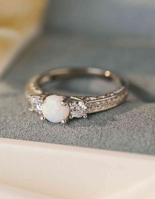 Load image into Gallery viewer, Opal 925 Sterling Silver Platinum-Plated Ring
