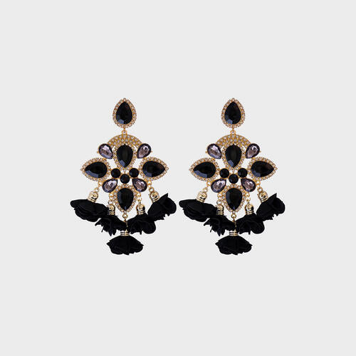 Load image into Gallery viewer, Flower Shape Rhinestone Alloy Dangle Earrings
