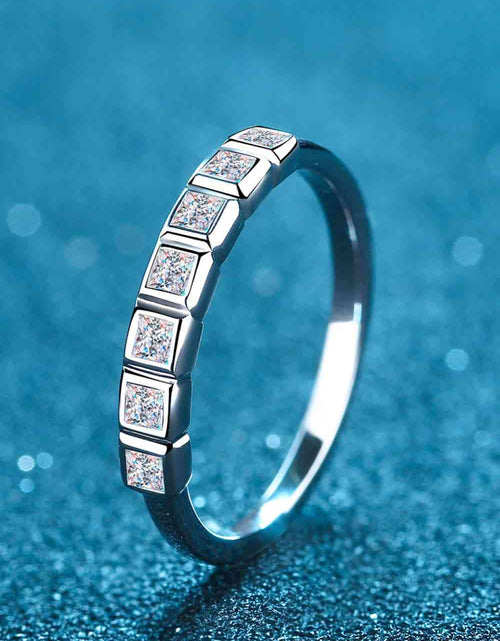 Load image into Gallery viewer, Moissanite Rhodium-Plated Half-Eternity Ring
