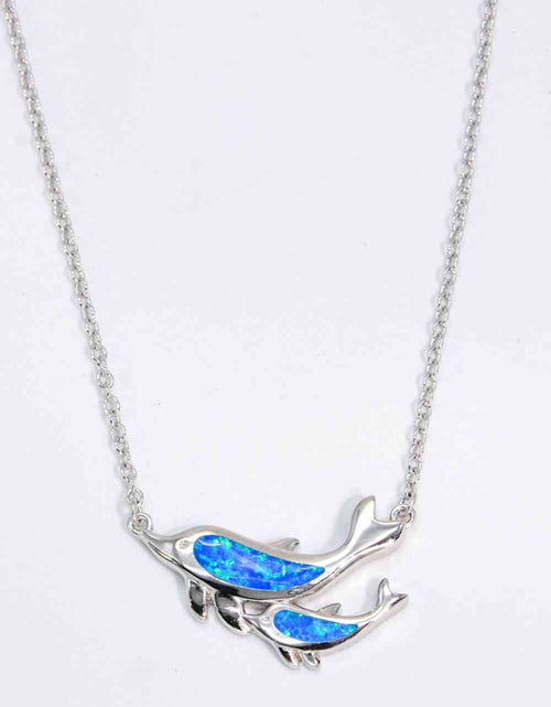 Load image into Gallery viewer, Opal Dolphin Chain-Link Necklace
