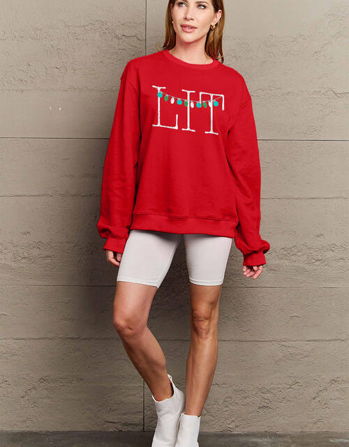 Load image into Gallery viewer, Simply Love Full Size LIT Long Sleeve Sweatshirt
