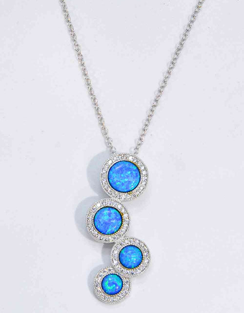 Load image into Gallery viewer, Opal Round Pendant Chain-Link Necklace
