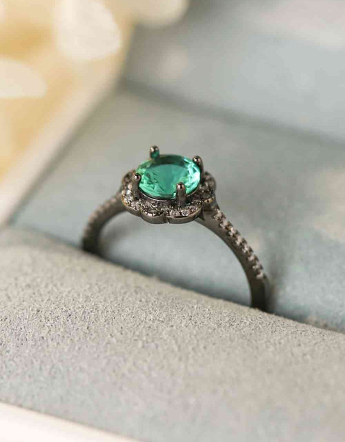 Load image into Gallery viewer, Paraiba Blue Zircon Flower Shape Ring
