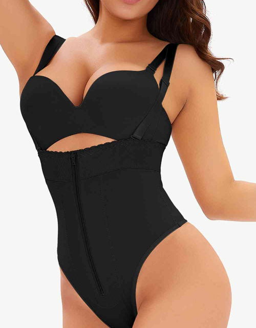 Load image into Gallery viewer, Full Size Adjustable Strap Zip-Up Shaping Bodysuit
