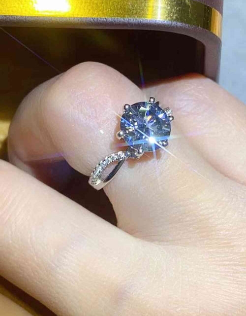 Load image into Gallery viewer, 2 Carat Moissanite Ring in Smokey Gray
