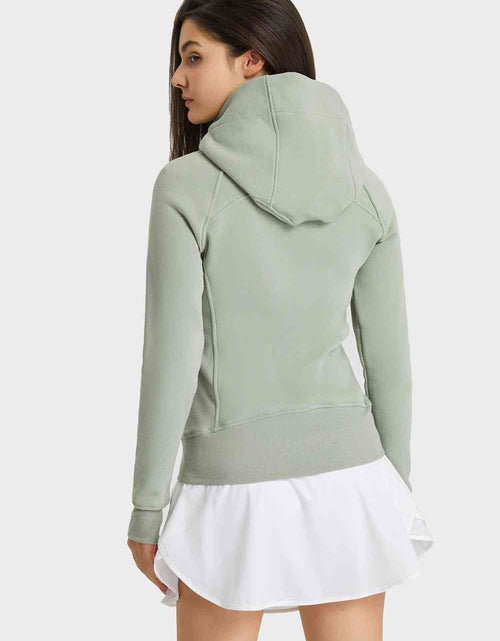 Load image into Gallery viewer, Zip Up Seam Detail Hooded Sports Jacket
