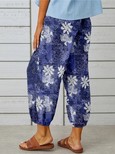 Load image into Gallery viewer, Printed Tied Cropped Pants
