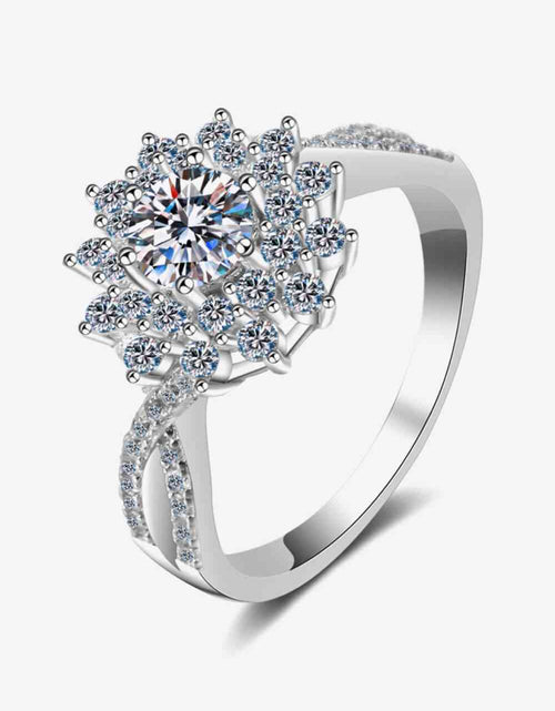 Load image into Gallery viewer, Moissanite Flower-Shape Split Shank Ring
