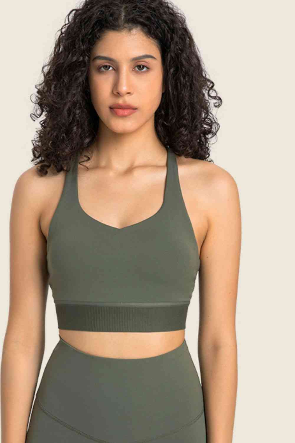 Feel Like Skin Racerback Halter Neck Sports Bra