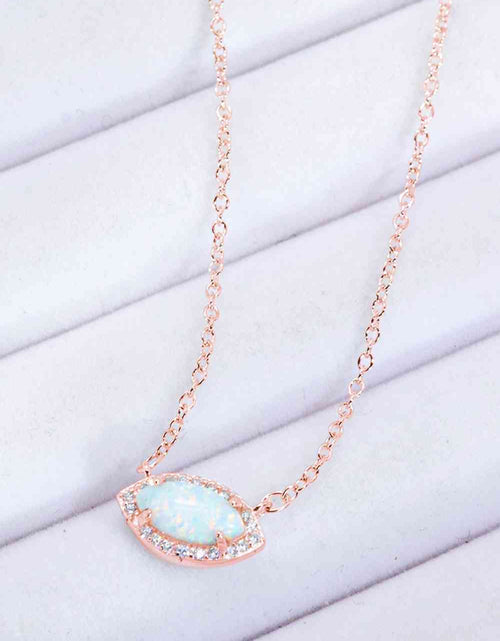 Load image into Gallery viewer, 18k Rose Gold-Plated Opal Pendant Necklace
