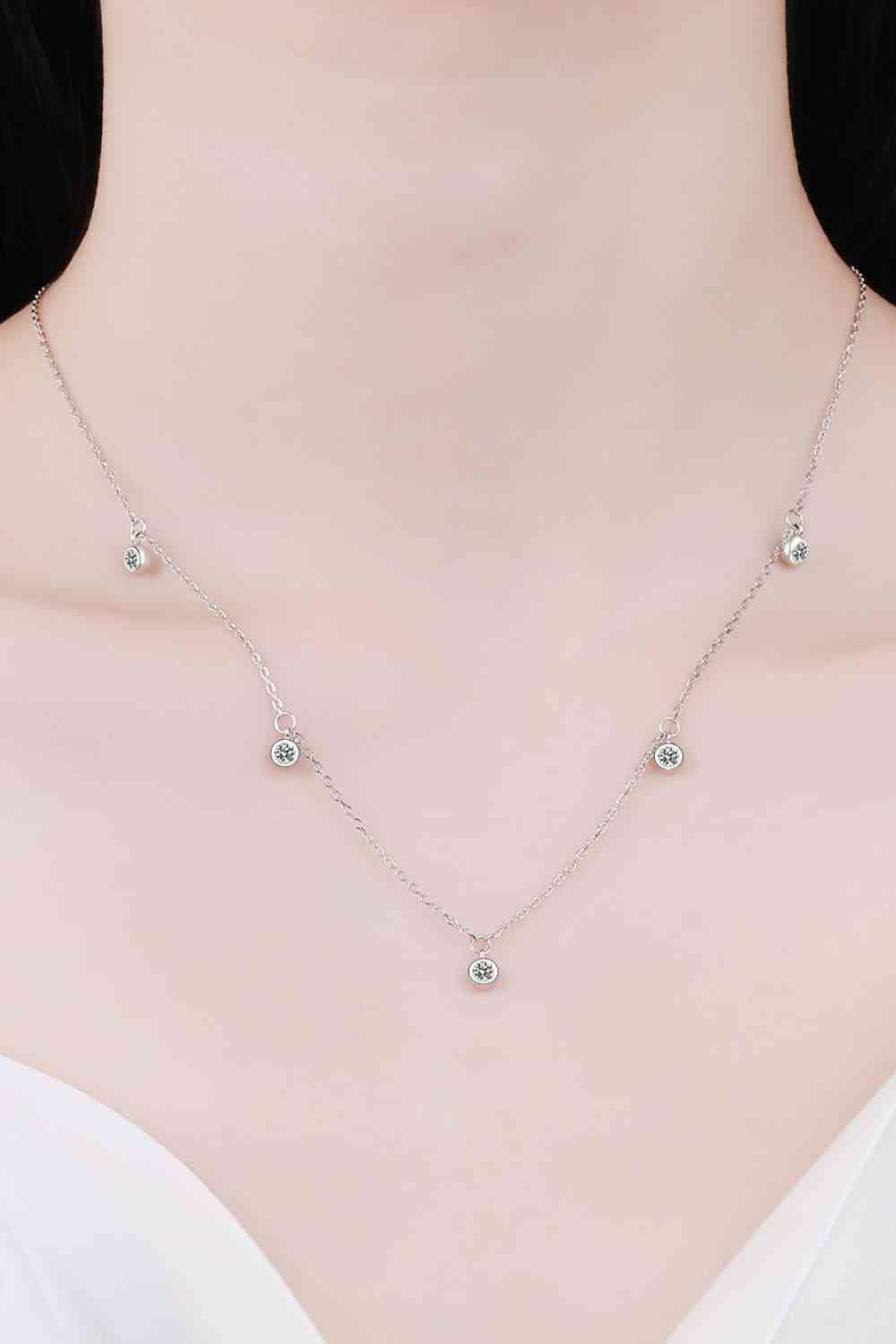 Moissanite Rhodium-Plated Necklace