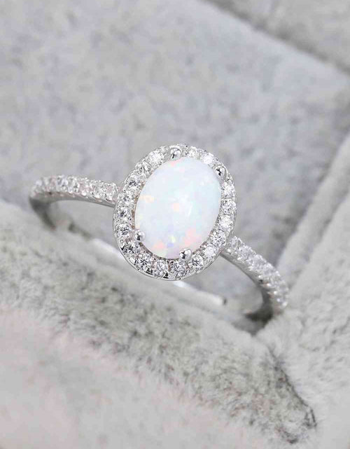 Load image into Gallery viewer, Opal 925 Sterling Silver Halo Ring
