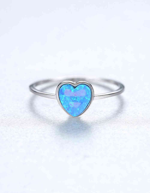 Load image into Gallery viewer, Opal Heart 925 Sterling Silver Ring
