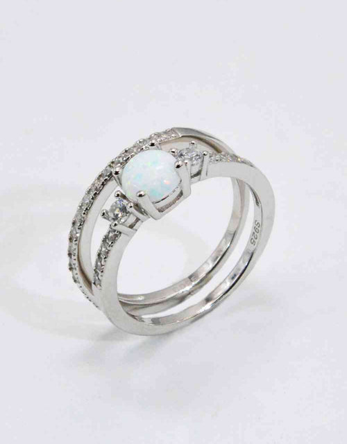 Load image into Gallery viewer, 925 Sterling Silver Opal Split Shank Ring
